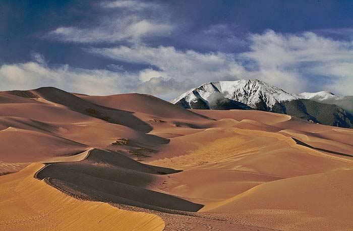 Great Sand Dunes National Monument in Colorado in the Evening