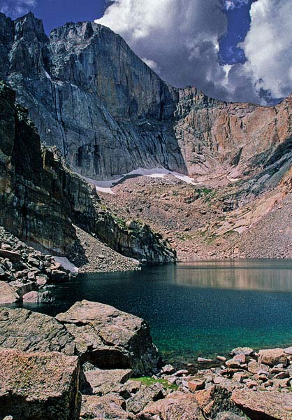 Longs Peak from Chasm Lake in Rocky Mountain National Park